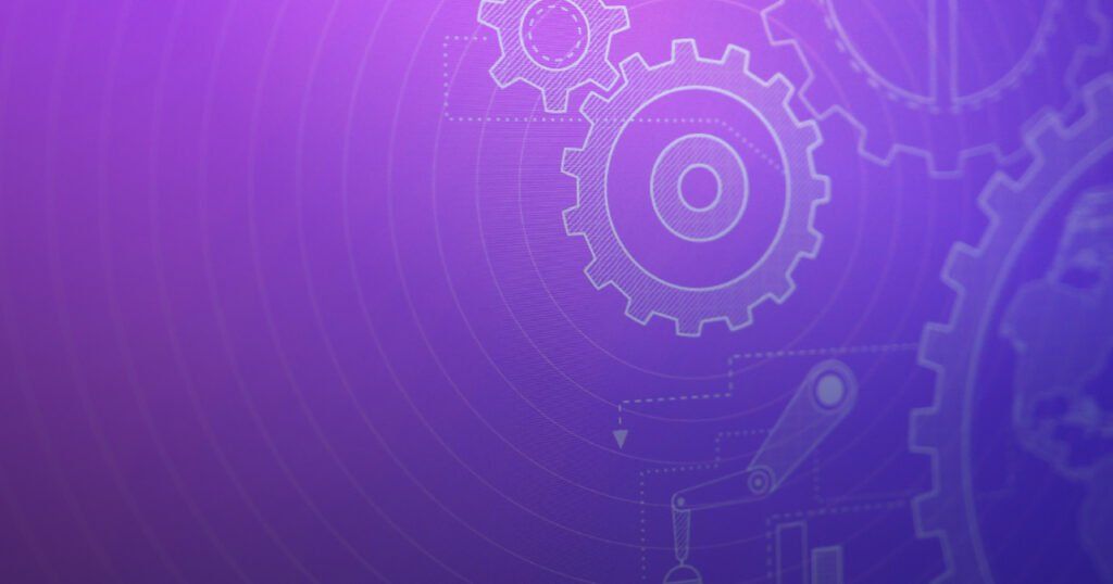 A purple background with gears on it featuring a discounted code from PlanetHoster.