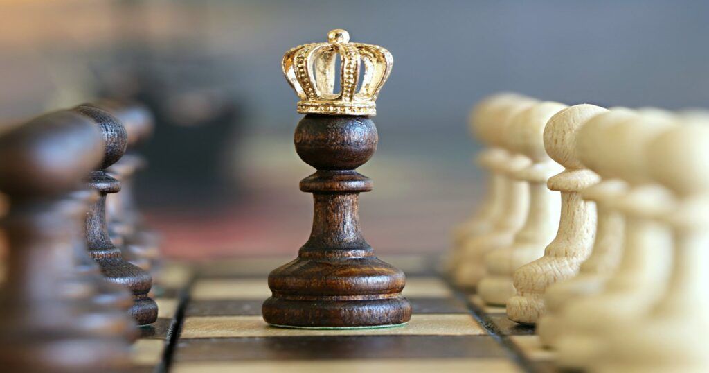 A chess board with a king standing in the middle, showcased through the WPvivid WordPress plugin on Planethoster.