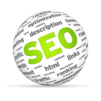 A WordPress plugin showcasing the word SEO in a ball on a white background.