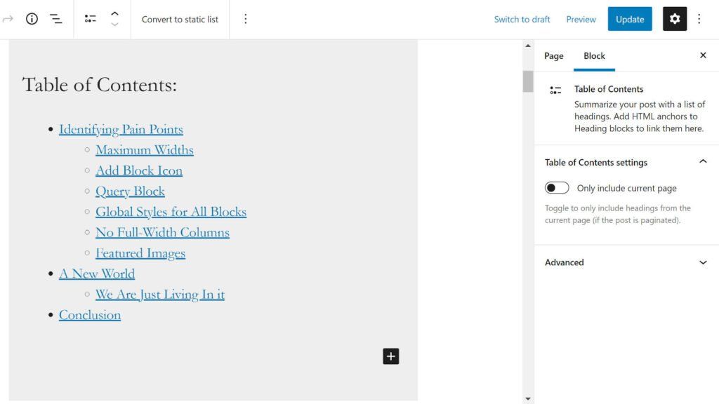 The table of contents page in WordPress, enhanced with the discount code feature of the wpvivid plugin.