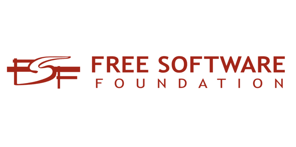 Free software foundation logo with discount code.