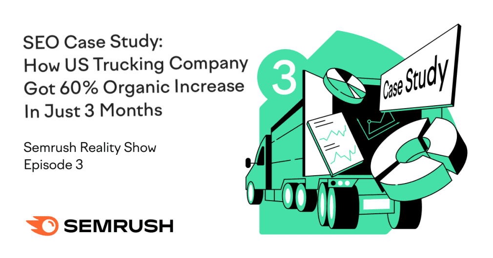 Seo case study showcasing a US trucking company's incredible 50% organic growth achieved within only 3 months through the implementation of the PlanetHoster WordPress plugin.